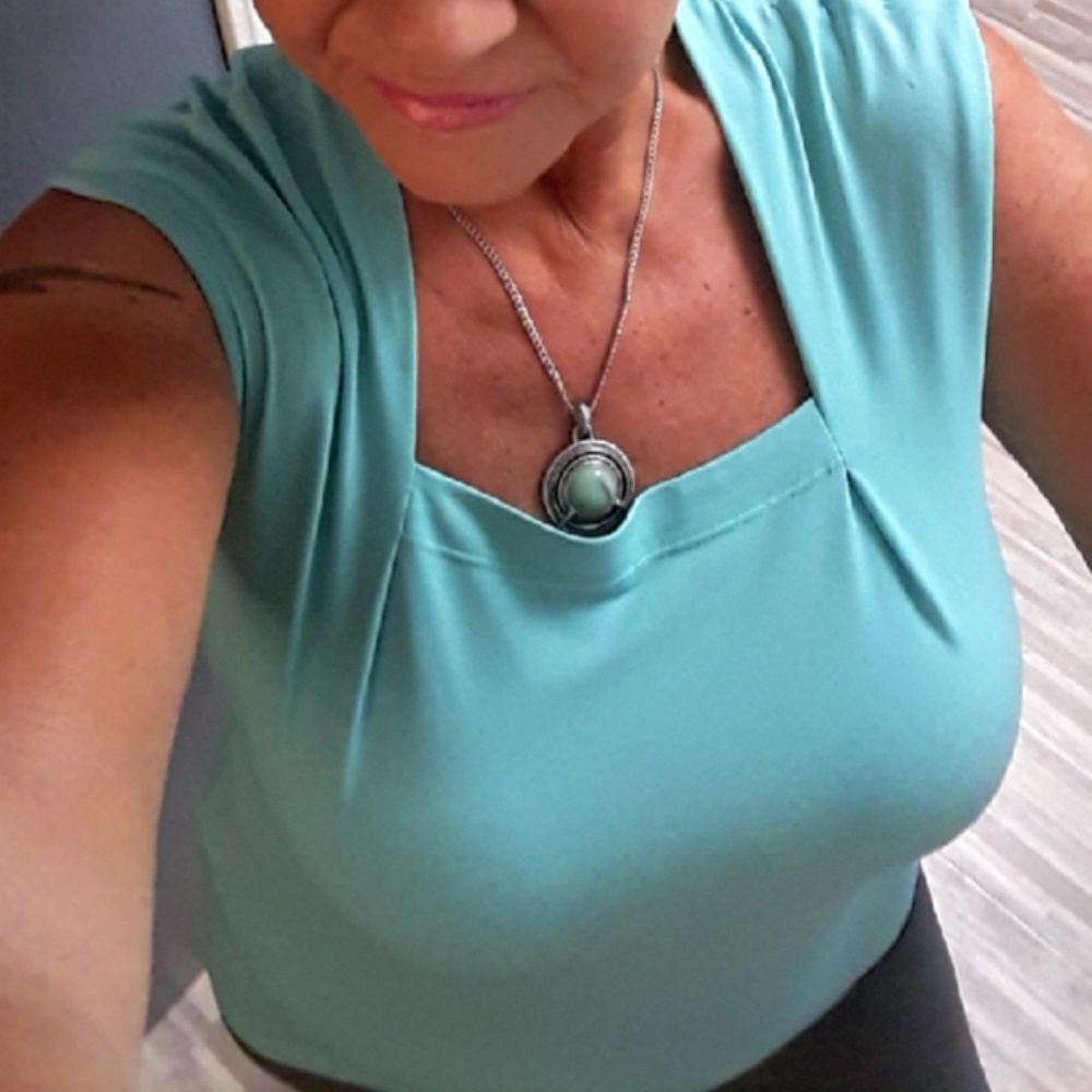 KASPER- Sexy Square neckline Tank Blouse -M